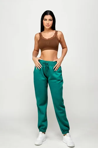 Miniatura 63 de IUUI Pantalones deportivos de cintura alta para mujer, con bolsillos, de algodón, holgados, atléticos
