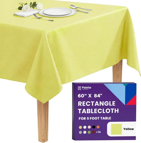 Miniatura 69 de Gee Di Moda - Mantel rectangular de 60 x 84 pulgadas – Mantel rectangular de poliéster lavable para mesa de 5 pies
