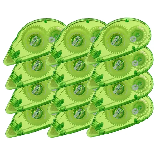 Glue Runner - Rodillo de cinta adhesiva permanente de doble cara, 0.3 x 360 pulgadas, aplicador de rodillo adhesivo permanente, paquete de 12, color