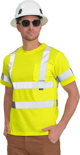 Miniatura 7 de AYKRM Hi Vis - Camiseta de seguridad reflectante ANSI Clase 3 de alta visibilidad (XS-6XL)