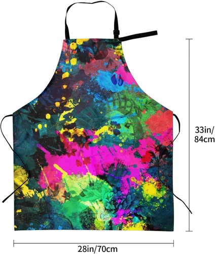Miniatura 2 de Delantal de cocina a cuadros rojos y verdes para mujer con cuello ajustable, tamaño adulto, para cocina, pintura, regalo