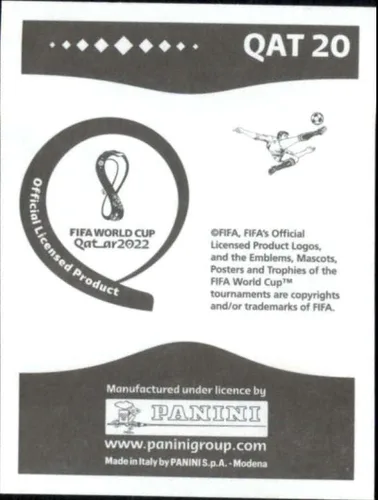 Miniatura 2 de Adhesivo de fútbol de la Copa Mundial Panini 2022 #QAT20 Mohammed Muntari Qatar Group A oficial de Qatar WC Album Sticker en crudo (NM o mejor)