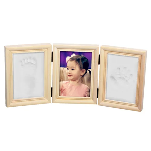 Miniatura 11 de Kit de huellas de manos para bebés y marco de fotos para niños o recién nacidos, caja de recuerdos para niños y niñas (marco de café clásico, blanco)