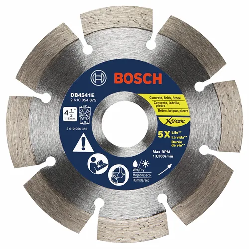 Miniatura 18 de BOSCH DB1241S Hoja de diamante de borde segmentado estándar de 12 pulgadas con eje de 1 pulgada para aplicaciones universales de corte tosco