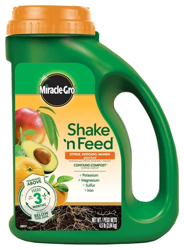 Miniatura 10 de Miracle-Gro 3002810 Shake 'N Feed - Fertilizante de liberación continua para plantas cítricas, aguacate y mango, 8 lbs.