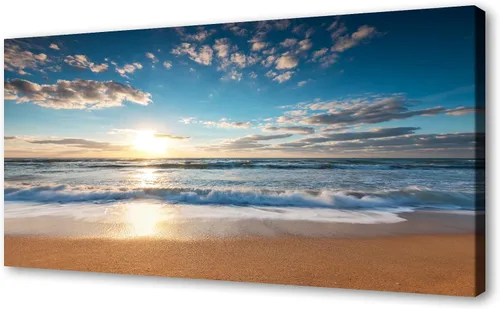 Miniatura 13 de YYYYHPP YP1950 - Lienzo decorativo para pared, diseño de playa con salida del sol sobre el mar tropical, para decoración del hogar, estirado