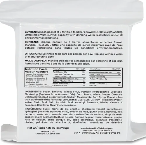 Miniatura 6 de 72 HRS Raciones de alimentos, raciones alimentarias de emergencia, raciones de emergencia 3600 calorías durante 72 horas, vida útil de 5 años