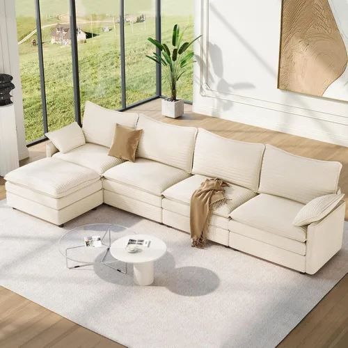 Miniatura 50 de Vesgantti 2 Piece Loveseat & 3 Seater Sofa Set, Modular Cloud Couch, Beige