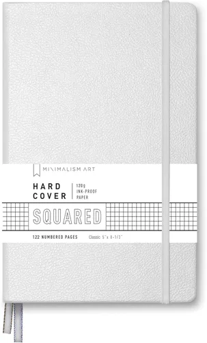 Miniatura 35 de Minimalism Art, diario de tapa dura premium, tamaño pequeño, clásico de 5" x 8.3", de 122 páginas numeradas, bolsillo con refuerzo, marcador