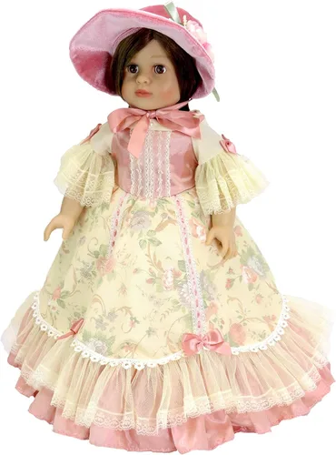 Miniatura 2 de American Fashion World Conjunto de vestido colonial azul para muñecas de 14 pulgadas Sombrero incluido Calidad premium y diseño moderno Moda