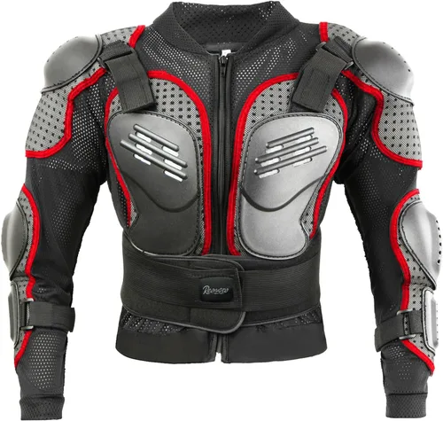 Miniatura 8 de Reomoto Chaqueta de motocicleta para niños, equipo de motocross, chaqueta de armadura de cuerpo completo para ciclismo, MTB, ATV, patinaje, esquí