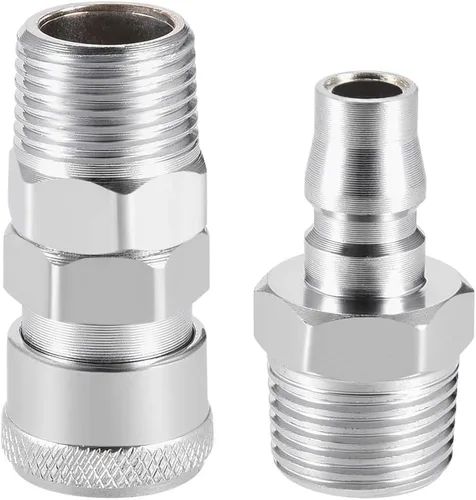 Miniatura 2 de uxcell Herramienta de aire lavadora a presión macho acoplador de alto flujo enchufe G1/2 conexión rápida conjunto