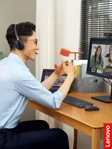 Miniatura 9 de Auriculares con cable Lenovo con cancelación activa de ruido (ANC), conectividad USB-C y USB-A, Certificado para Zoom, Cancelación activa de ruido