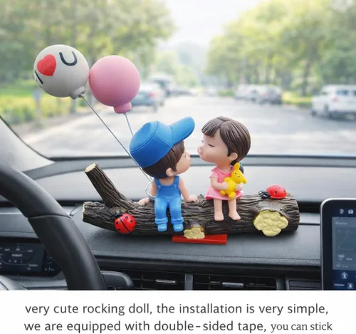 Miniatura 4 de Keenso Adorno lindo para tablero de instrumentos de automóvil, adorable pareja, besando, niño y niña, adorno para decoración interior de automóvil