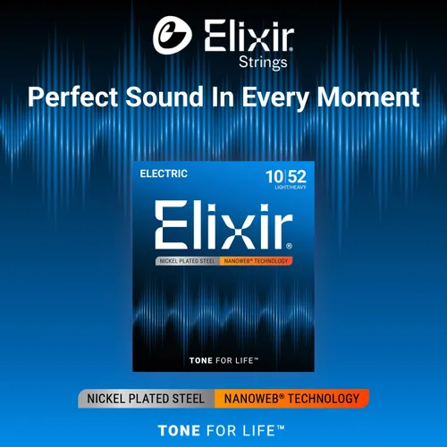 Miniatura 3 de Elixir Strings - Cuerdas de guitarra eléctrica de acero niquelado con revestimiento NANOWEB - Cuerdas de guitarra eléctrica Elixir - Ligeras/Pesadas