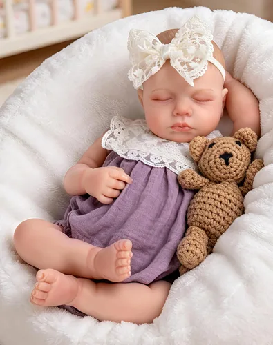 Miniatura 11 de Aori Muñecas Reborn Baby Girl – 20 pulgadas realista recién nacido de tela ponderada cuerpo de tela realista con características pintadas a mano