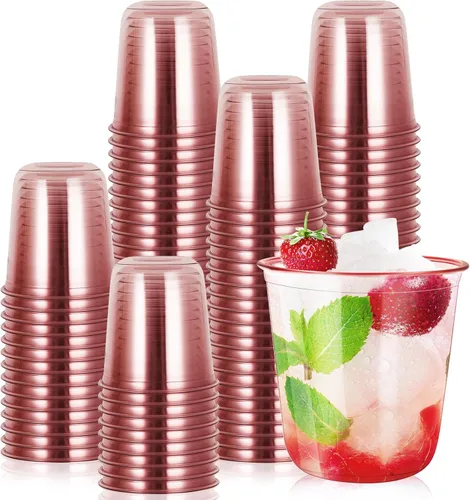 Miniatura 8 de Vasos Desechables sin Tallo 12oz Copas de Plástico Cristal Vasos Desechables para Bebidas Frías de Fiesta Copas de Vino para Reuniones Bodas