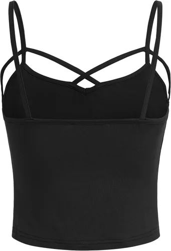 Miniatura 2 de SweatyRocks - Playera sin mangas para mujer, corta, con tiras finas entrecruzadas, camisola, musculosa