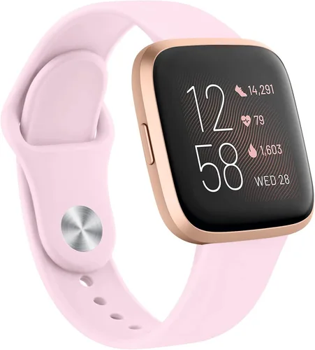 Miniatura 16 de AK Bandas de silicona compatibles con Fitbit Versa 2 / Versa / Lite / SE para mujeres y hombres, correas clásicas suaves de repuesto para reloj