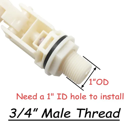 Miniatura 2 de Uenede Válvula de bola flotante DN20 3/4 "rosca macho PE bola flotante ABS válvula interruptor automático para piscina, canal de agua para ganado