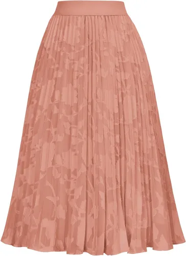 Miniatura 108 de GRACE KARIN - Falda plisada de gasa para mujer, con cintura alta y elástica, vuelo, corte acampanado y longitud por debajo de la rodilla