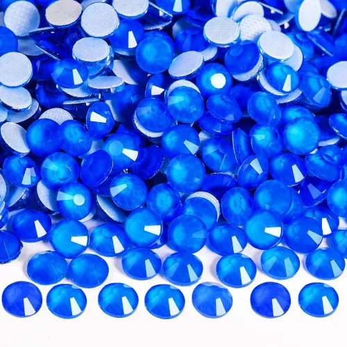 Diamantes de imitación Hotfix, 1440 diamantes de imitación de fijación en caliente para manualidades, ropa, decoración, neón azul, SS10 Azul neón