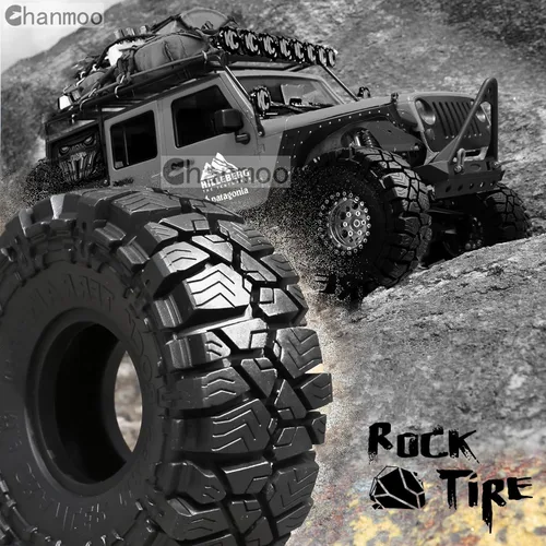 Miniatura 7 de 1.9 RC Crawler Neumáticos OD 4.528 in 1/10 Goma Suave Lodo Grappler Ruedas Neumáticos Con Espuma Para Escala 1/10 Rock Crawler Car Traxxas TRX4