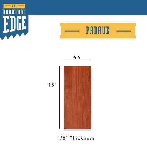 Miniatura 2 de Padauk Tablones de Madera Dura - Paquete de 2 Tablones de Madera Padauk Sin Terminar - 1/8'' (3mm) 100% Madera Dura Pura - Tablones para Grabado