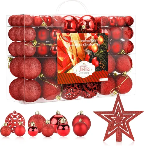 Miniatura 8 de Aitsite Juego de 100 adornos para árbol de Navidad, mini bolas navideñas irrompibles para decoraciones navideñas (verde)