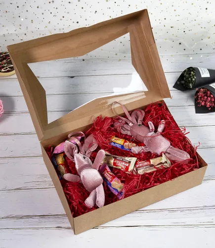Miniatura 8 de Paquete de 15 cajas de pastelería marrón para panadería de 12 x 8 x 3 pulgadas, donas grandes, magdalenas, cajas de galletas con ventana de PVC