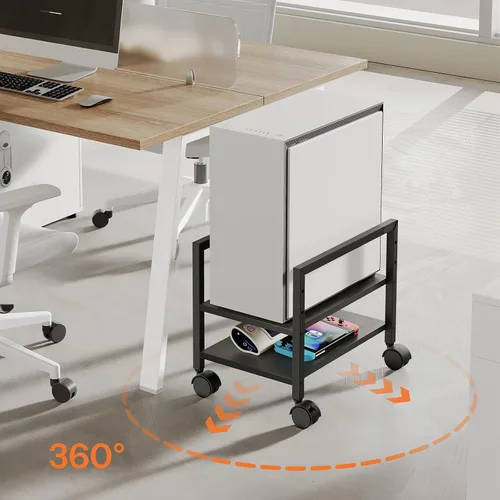 Miniatura 8 de HOOBRO Soporte para PC, soporte de torre de PC de 2 niveles que se adapta a la mayoría de torres de computadora, soporte de CPU para piso, altura