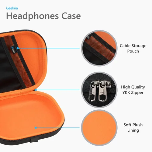 Miniatura 2 de Geekria Shield - Funda para auriculares compatible con JBL Tune 660NC/510BT/500BT, Jr 310BT, bolsa de transporte de viaje de repuesto con Negro