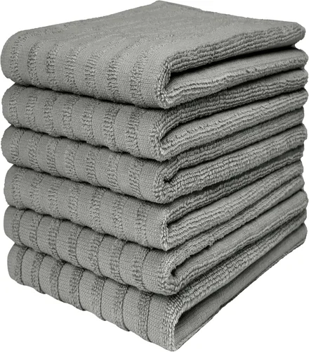 Miniatura 14 de Toallas de cocina premium (20"x 28", paquete de 6) Toallas de plato grandes de algodón Juego de textiles de cocina planos y de rizo altamente