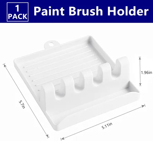 Miniatura 2 de Soporte para pinceles de pintura con 4 ranuras, soporte para pinceles de escritorio, soporte de exhibición para acuarela, acrílico al óleo