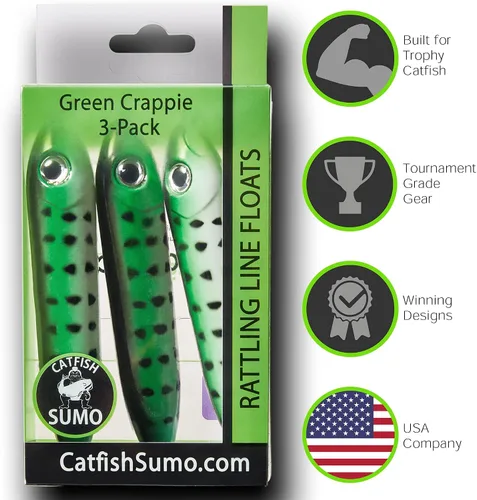 Miniatura 6 de Catfish Rattling Line Float Lure for Catfishing, Demon Dragon Style Peg for Santee Rig Fishing, 4 inch (3-Pack)