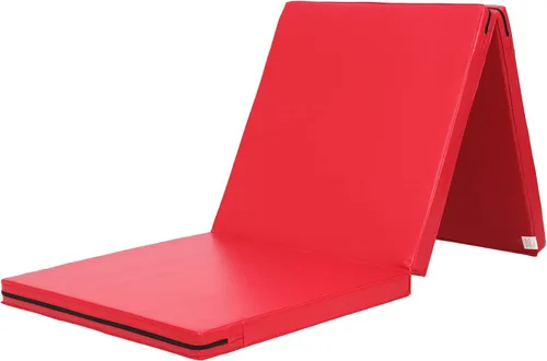 KaRaDaStyle Tapete de gimnasia plegable y elástico de 71 x 24 x 2 pulgadas, para entrenamiento muscular, para niños, para yoga, deportes, Rojo