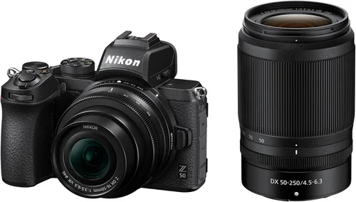 Nikon Z 50 con dos lentes | Cámara compacta sin espejo para fotos/vídeos con lentes de zoom gran angular y telefoto | Modelo Nikon USA