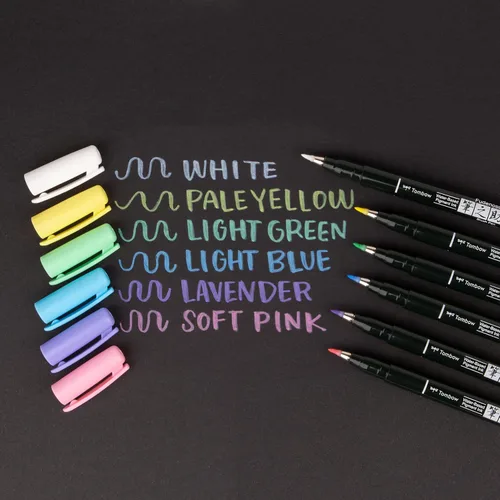 Miniatura 2 de Tombow 56448 Fudenosuke - Bolígrafos de pincel, color pastel, paquete de 6