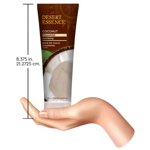 Miniatura 6 de Desert Essence Champú de coco, 8 onzas líquidas, sin gluten, vegano, sin parabenos, nutritivo para cabello seco con aceite de coco, manteca