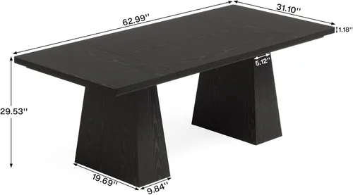 Miniatura 2 de Tribesigns Escritorio ejecutivo de 63 pulgadas, escritorio grande para computadora de oficina con doble pedestal, estaciones de trabajo modernas