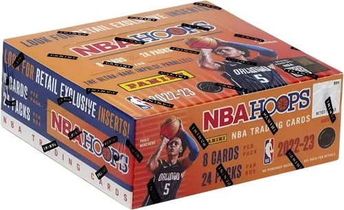 2022-23 Hoops Nba Basketball Retail Box 24 paquetes por caja, 8 tarjetas por paquete, caja sellada de fábrica