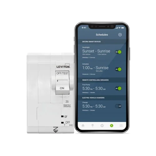 Miniatura 15 de Leviton Disyuntor inteligente de 2ª generación con control remoto, GFCI, 1 polo, 20 amperios, 120 voltios, clasificación de interrupción de 10kA
