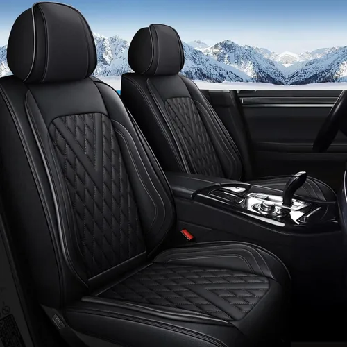 IKABEVEM Fit for Kia Forte Seat Covers 2010-2024 Front Set Faux Leather Seat Cushion Waterproof Anti-Slip Seat Cushion Protector Compatible with