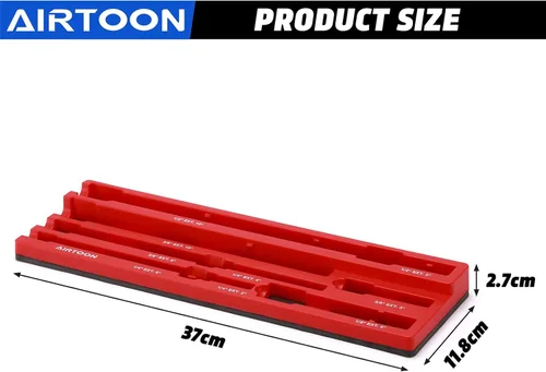 Miniatura 5 de Soporte magnético de barra de extensión de 9 piezas, organizador de barra de extensión magnética, plástico ABS, 1/4", 3/8", 1/2" Drive, capacidad