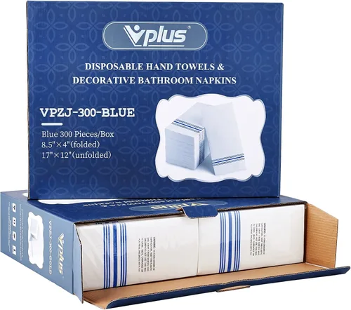 Miniatura 7 de Vplus Paquete de 300 toallas desechables para baño, servilletas decorativas de baño, suaves y absorbentes, toallas de mano de papel desechables