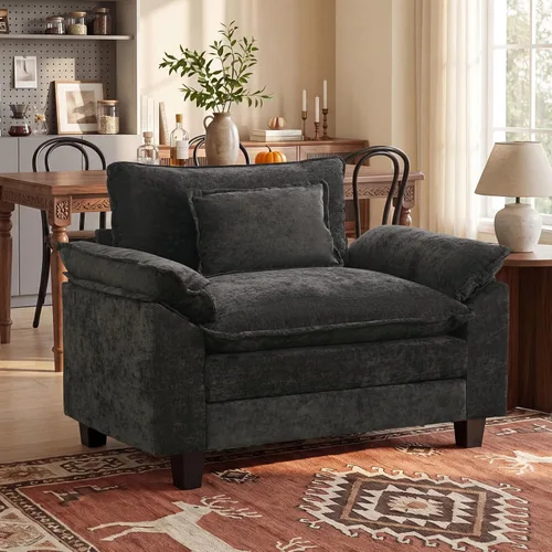 Miniatura 72 de Oprisen Sofá Seccional Modular, Cómodo Cloud Couch Sofá Seccional, Sofá Cama de Chenilla con Asiento Profundo con Almohadas Decorativas para Sala