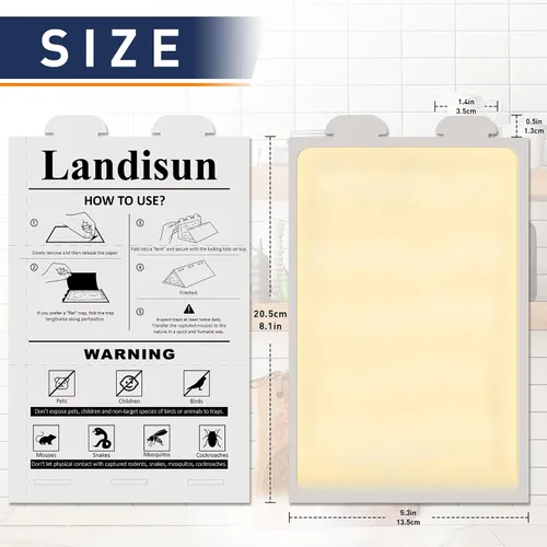 Miniatura 3 de Landisun Trampas para ratones Rata cucaracha plagas de insectos Serpientes Mosquitos Pegamento adhesivo no tóxico