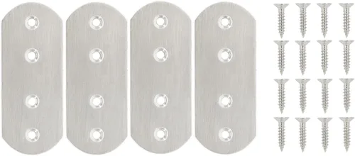 Miniatura 10 de 10 placas reparadoras resistentes, soporte plano de acero inoxidable, soporte recto, placas de fijación, conector de unión para muebles de madera