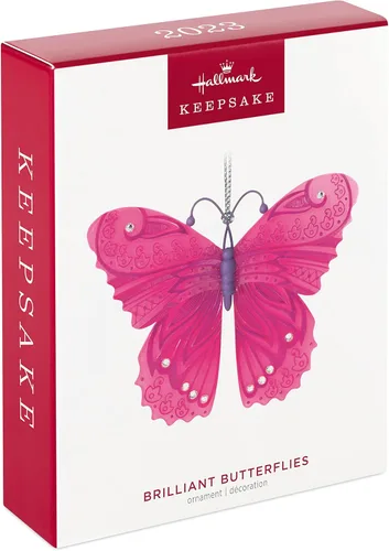 Miniatura 3 de Hallmark Keepsake Adorno de Navidad 2023, mariposas brillantes