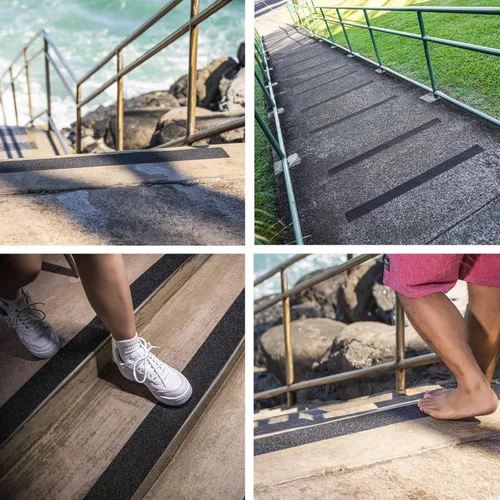 Miniatura 7 de Cinta antideslizante, cinta de agarre de 1 pulgada x 42 pies para escaleras al aire libre e interior, rollo antideslizante impermeable para peldaños